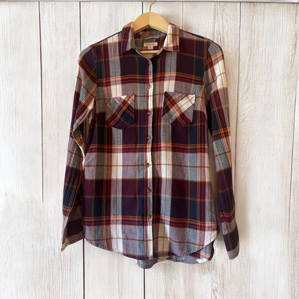 Merona Flannel Woman’s Plaid Button-Up Shirt